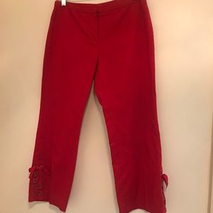 Red Crop Pant with ties from express